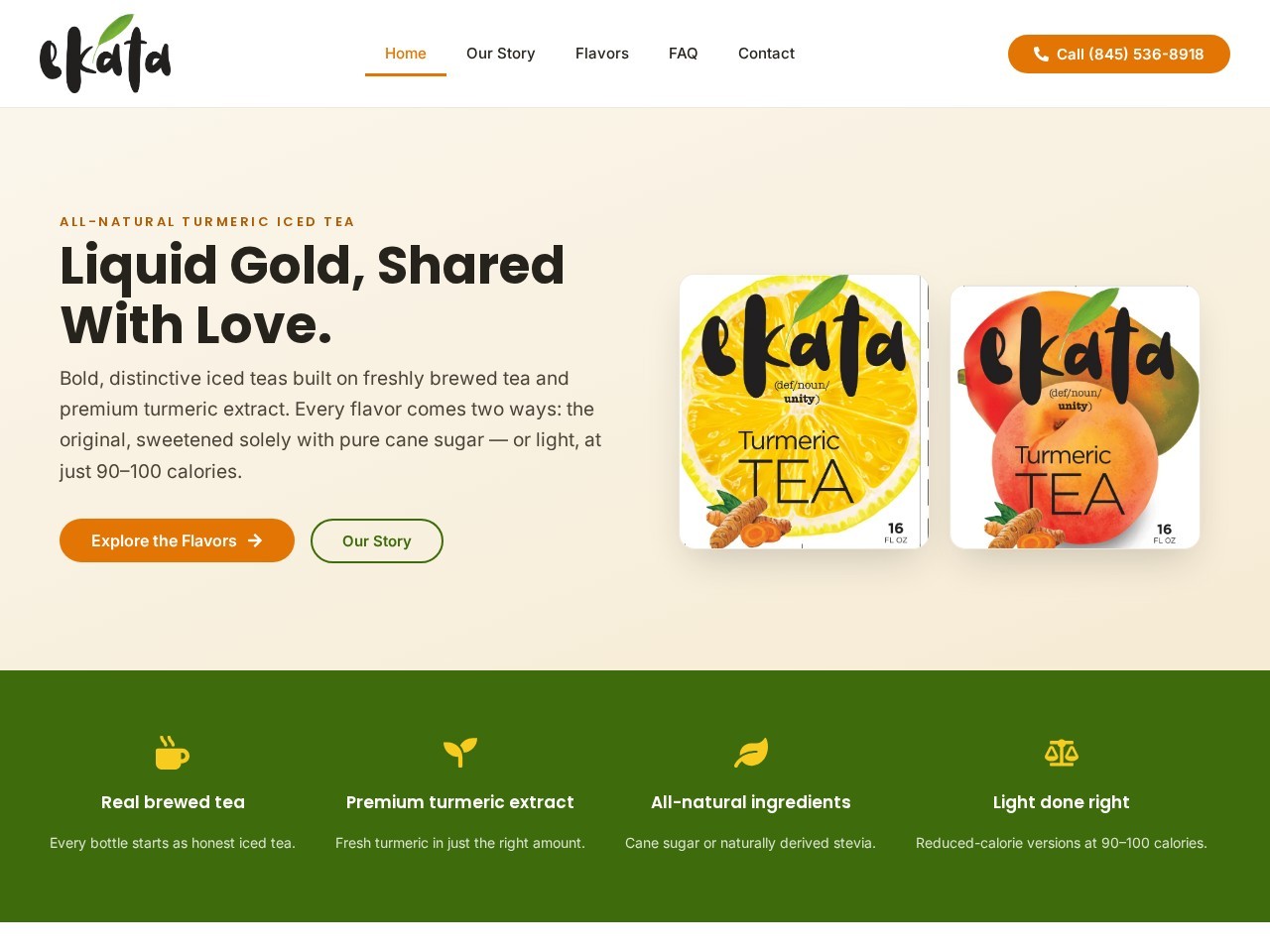 ekata Turmeric Iced Tea desktop design