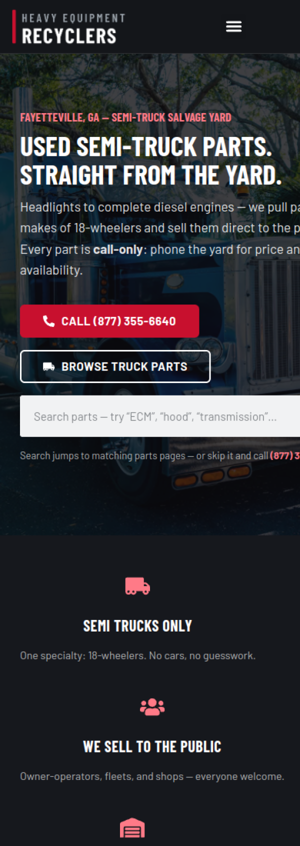 Heavy Equipment Recyclers mobile view
