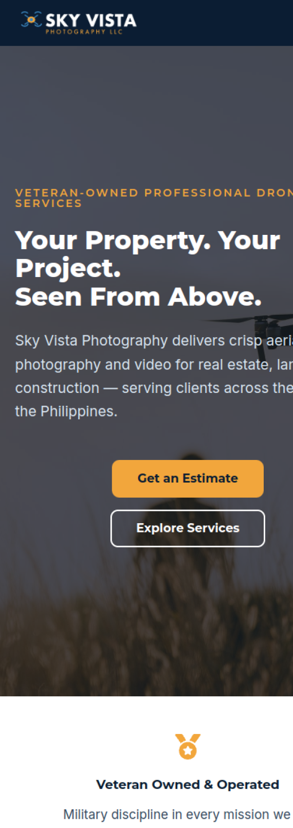 Sky Vista Photography mobile view